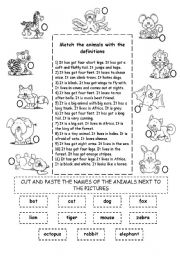 English Worksheet: Animal Description