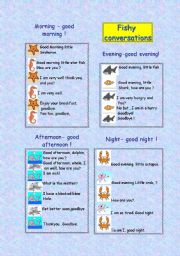 English worksheet: fish coversations