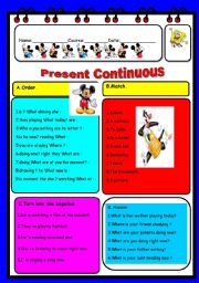 English Worksheet: PRESENT CONTINUOUS