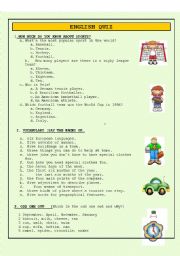 English Worksheet: ENGLISH QUIZ