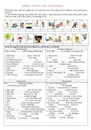 English Worksheet: Three Tenses For Beginners