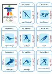 Canada Olympics Game Cards