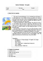 English Worksheet: 6th grade revision worksheet