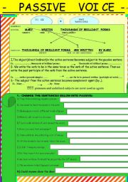 English Worksheet: Passive Voice