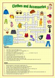 English Worksheet: Clothes and Accessories