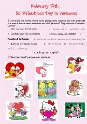 English Worksheet: St. Valentine s Day in cartoons.