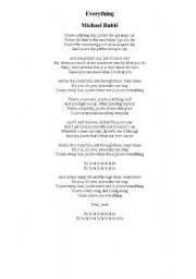 English Worksheet: Teaching with music - Everything by Michael Buble