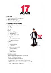 English Worksheet: 17 again