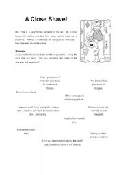 English Worksheet: A Close Shave - Wallace & Gromit