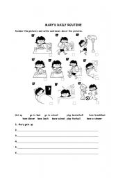 English Worksheet: Daily Routine