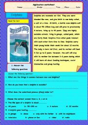 Dolphins-A comprehension passage