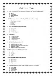 English Worksheet: Quiz  about London