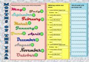 English Worksheet: Months of the year