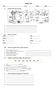 English Worksheet: Practice Present Progressive Tense