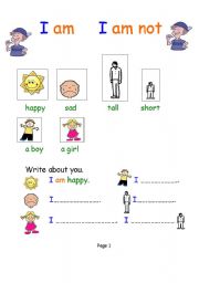 English Worksheet: Verb to be for young learners