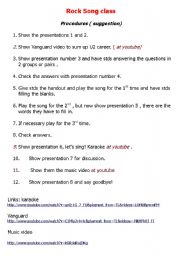 English worksheet: U2 song class procedures