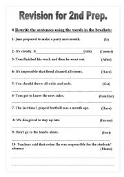 English Worksheet: grammar revision