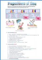 English Worksheet: Preposition of Time