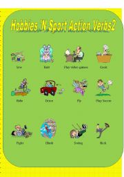 English Worksheet: Hobbies N Sports Action Verbs (2of 3)