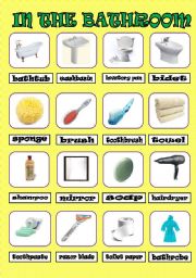 English Worksheet: IN THE BATHROOM