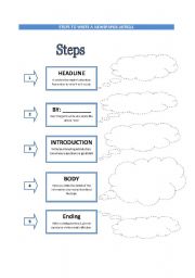 English Worksheet: Steps to write an article