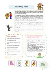 English Worksheet: Mr Potters dream