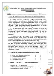 English Worksheet: charles reading 