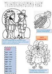 English Worksheet: THANKSGIVING DAY