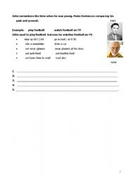 English worksheet: used to