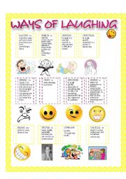 English Worksheet: WAYS OF LAUGHING