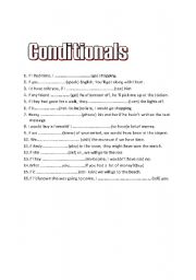 English worksheet: conditionals