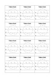 English Worksheet: Creative Taboo