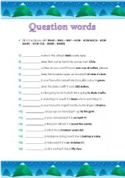 English Worksheet: Question words