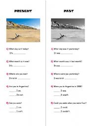 English worksheet: Present and Past