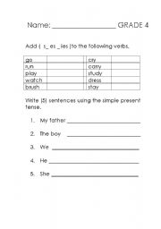 English worksheet: simple present and past