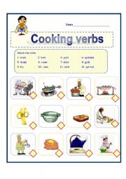 English Worksheet: Cooking verbs