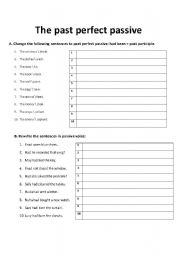 English worksheet: The past perfect passive