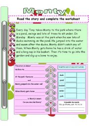 English Worksheet: Monty