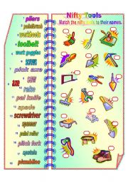 English Worksheet: Nifty Tools 2- matching**fully editable