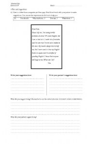 English Worksheet: Making suggestions