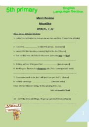 English Worksheet: An Excellent revision sheet on Macmillan 5. 