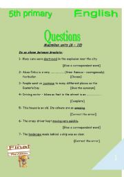 English Worksheet: Great Source Of Grammar Practice! Macmillan 5! Part II