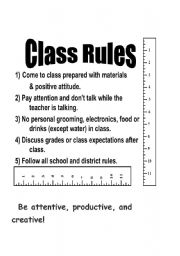 English Worksheet: CLASS RULES AND COMMANDS