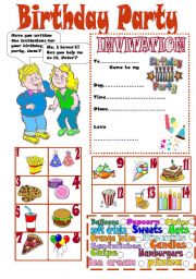 English Worksheet: Birthday Party