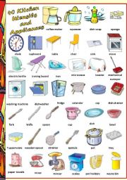 Find 40 Kitchen Utensils and Appliances