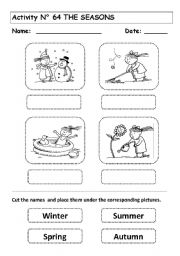 English Worksheet: THE SEASONS