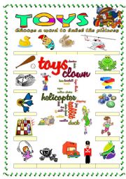 Toys vocabulary 2 (word mosaic included)