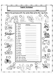English Worksheet: PRESENT CONTINUOUS TENSE 1