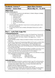 English Worksheet: Lesson Plan(used for Open Class Contest)