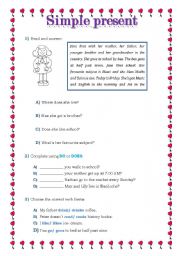 English Worksheet: Simple present